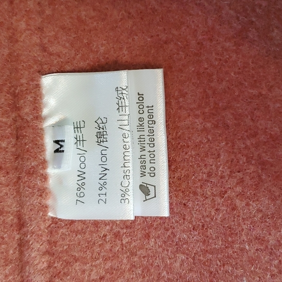 Asm Anna 50s Inspired Wool Blend Blush Red Fit and Flare Long Overcoat - Picture 4 of 10